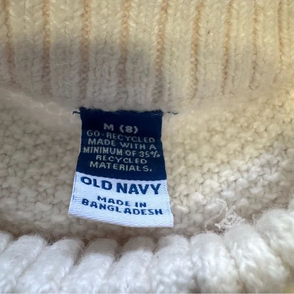 Women Old Navy Cream Sweater. Preloved. Size M /8 - Picture 2 of 7